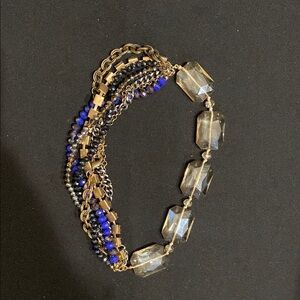 Source Unknown Gold and Blue Necklace with Intricate Design
